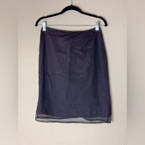 VINTAGE 1990'S Y2K MONSTER GIRL MESH SHEER SKIRT BLACK AND DARK PLUM 4